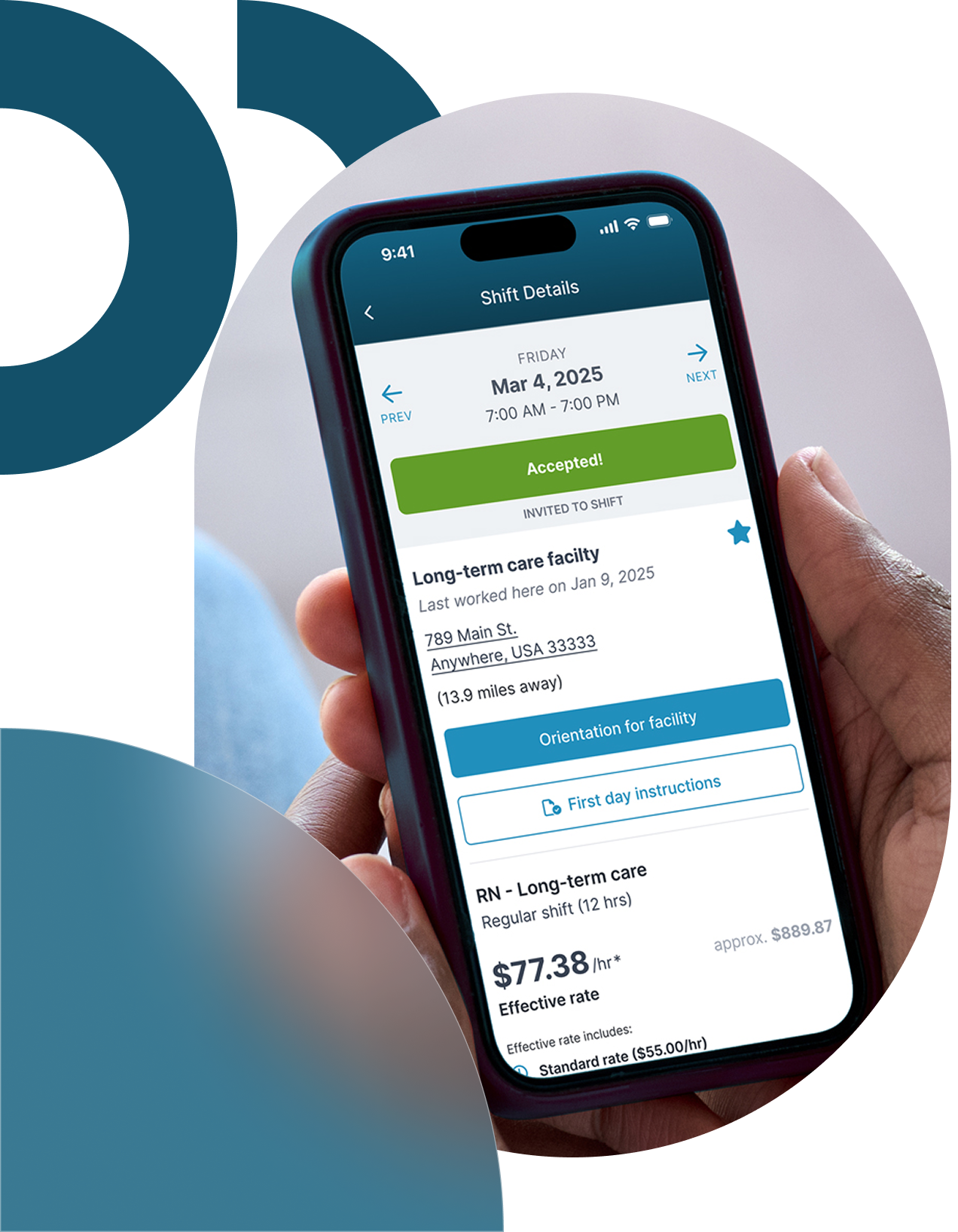 Mobile app interface
